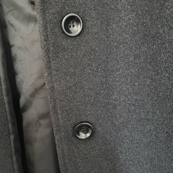 Jones NY Singel Breasted Long Wool Coat | Size 4P | Charcoal Gray - Picture 6 of 7